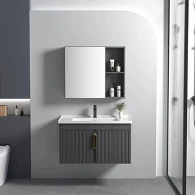 Set mobilier de baie cu lavoar Astor 60cm Grey
