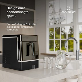 Klarstein Ice Lux aparat de făcut gheață, din oțel inoxidabil, 23 kg/24 h, auto-curățare.
