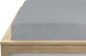 Cearsaf elastic din fleece MOLTON gri 90 x 200 cm