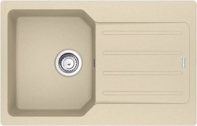 Chiuveta bucatarie compozit Franke City Avena 1 cuva cu picurator 78x50 cm reversibila finisaj bej mat
