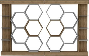 Biblioteca PAL SUENO, stejar/alb, 140x30x177 cm