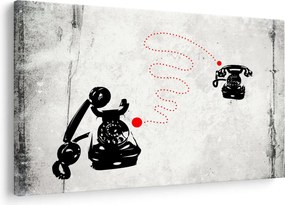 Tablou - Desen de telefon în stilul lui Banksy (90x60 cm)
