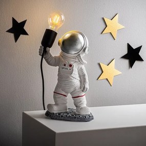 Lampă de noptieră pentru copii ASTRONAUT 1xE27/40W/230V argintie/albă