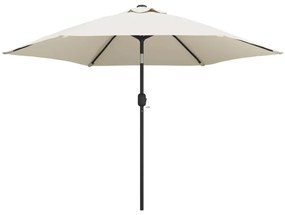 Umbrela de soare cu stalp din otel 3m, alb nisipiu Alb