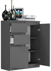 Comodă modernă fără mânere S-2 - diverse opțiuni de culoare antracit mix artisan