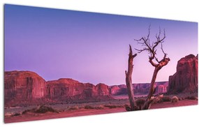 Tablou u copaci lângă pietrile roșii (120x50 cm)