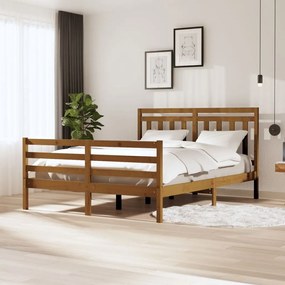 3100667 vidaXL Cadru de pat, maro miere, 160x200 cm, lemn masiv