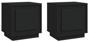 819839 vidaXL Noptiere, 2 buc, negru, 44x35x45 cm, lemn prelucrat