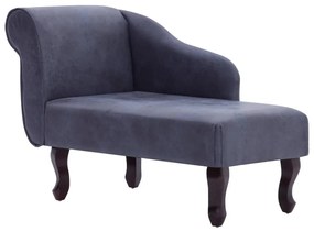 281372 vidaXL Șezlong, gri, piele întoarsă ecologică