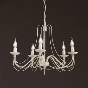 Candelabru design rustic cu 5 brate Vela, ivory