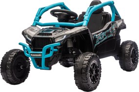 AIYAPLAY UTV electric 12V pentru copii, telecomandă, lumini LED, muzică, claxon, pentru copii 3-8 ani, Albastru | Aosom Romania