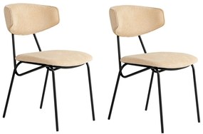 Set de scaune de sufragerie Nancy Beige și Negru,2 buc.