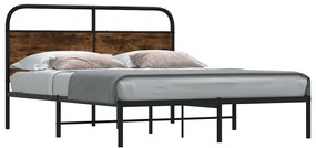 vidaXL Cadru pat fără saltea stejar fumuriu 140x200 cm lemn prelucrat