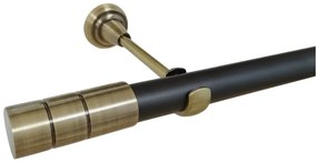 Galerie simpla fara inele CYLINDRU /25 - negru/aur antic (Alege marime: 320 cm)