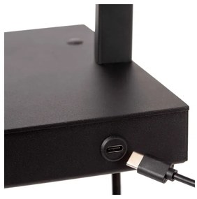 Lampă dimabilă de masă Lucide 30295/01/30 GREGORY 1xE27/60W/230V USB negru