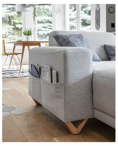 Colțar gri deschis extensibil/cu spațiu de depozitare (cu colț pe partea dreaptă/în formă de "U") Classy Sophie – Miuform