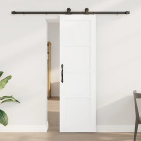 Ușa glisantă vidaXL cu set de hardware Alb 61x198.5 cm din lemn masiv de pin