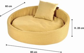 Pat pentru animale de companie galben pentru câini 60x80 cm – Love Story