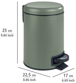 Wenko Coș de gunoi cu pedală Leman 3 l, verdeînchis, 3 l