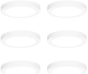Set de 6 spoturi încastrate sau montate la suprafață albe 18 cm, inclusiv LED cu atenuare în 3 trepte până la cald - Trans