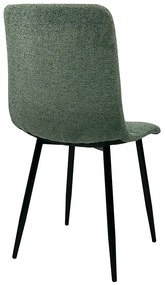 Scaun de sufragerie verde NAOMI BORG cu picioare negre