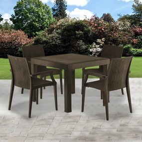 Set mobilier de grădină 5 piese Avenberg NATURA - Maro
