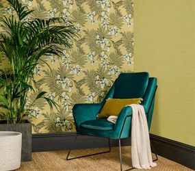 Tapet Hummingbird, Mustard Yellow Luxury Bird, 1838 Wallcoverings, 5.3mp / rola