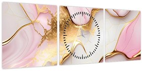 Tablou - Design de marmură (cu ceas) (90x30 cm)