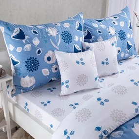 decoDoma Set lenjerii de pat pentru familii GARDINO, cu cearceafuri şi feţe pernuţe set 4 piese pentru un pat simplu