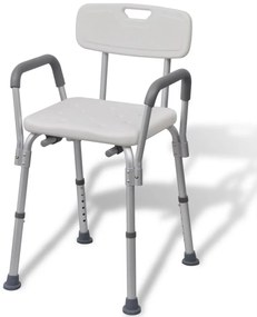 vidaXL Scaun pentru duș, alb, aluminiu