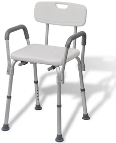 vidaXL Scaun pentru duș, alb, aluminiu