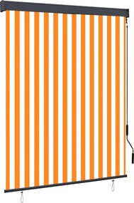 vidaXL Jaluzea tip rulou de exterior, alb și portocaliu, 140 x 250 cm