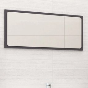 804621 vidaXL Oglindă de baie, gri extralucios, 80x1,5x37 cm, PAL