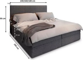 OFERTA Pat tapiTat boxspring ISPIRA 140x200 cm crem II. calitate Saltea: Saltea cu arcuri Bonell