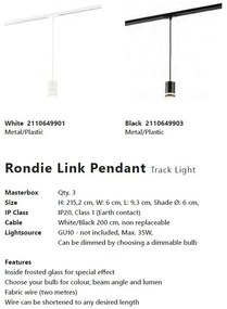 Accesoriu, Pendul Rondie alb pentru sina Nordlux Link