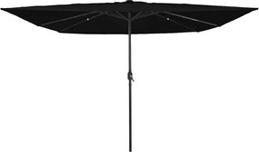 vidaXL Parasol de Grădină Negru 295 x 295 x 245 cm Poliester și oțel