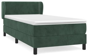 3127400 vidaXL Pat box spring cu saltea, verde închis, 80x200 cm, catifea