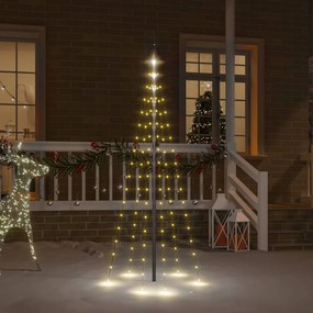 vidaXL Brad de Crăciun pe catarg, 108 LED-uri, alb cald, 180 cm