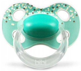 BIBI Suzeta din silicon natural, Puncte, 6 - 16 m, turcoaz