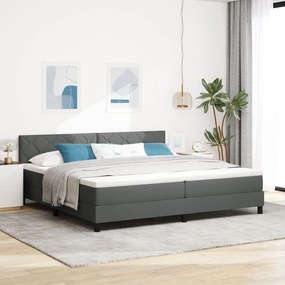 vidaXL Pat cu saltea tip Box Spring Gri Întunecat 200x200 cm Textile