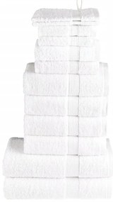 vidaXL Set de prosoape premium SOLUND, 12 piese, alb, 600 g/m²