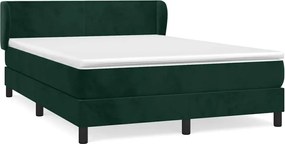 vidaXL Pat box spring cu saltea, verde închis, 140x190 cm, catifea