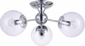 Candelabru Klausen Sedna 3 Argintiu, 3xE27, Design Clasic Metal si Sticla, Diametru 60 cm, Inaltime 20 cm, Iluminat Elegant pentru Living sau Dining