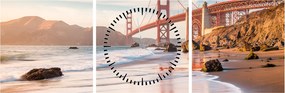 Tablou - Golden Gate Bridge (cu ceas) (90x30 cm)