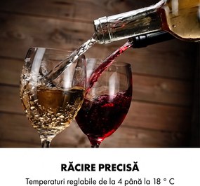 Klarstein Vinamour 48 Uno, vinotecă, 128 l, 48 de sticle, 3 rafturi, 4 - 18 °C, oțel inoxidabil