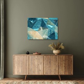 Tablou pe sticlă - Abstract turcoaz (70x50 cm)