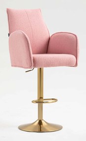 HR280W Scaun Roz Pudra Boucle cu Bază Aurie