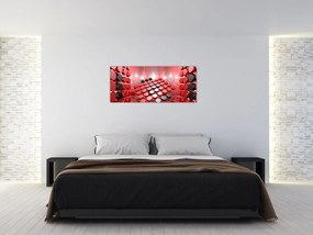 Tablou cu abstracți din butoane (120x50 cm)