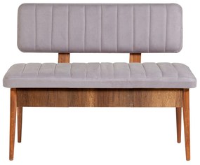 Masă de sufragerie extensibilă cu 2 scaune și 2 bănci Vlasta (nuc + gri). 1072193