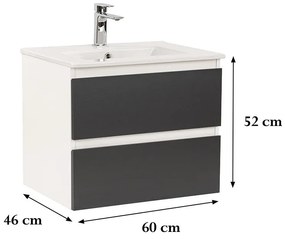 Dulap inferior Vario Forte 60 cu lavoar alb-antracit